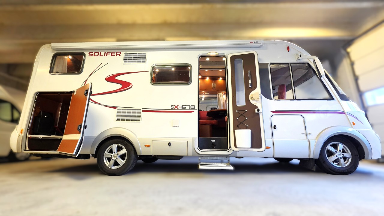 Luxury Motorhome with Hidden Smart Beds, 4 Sleeping Spaces & Big Bathroom | Hymer Eriba Jet 673