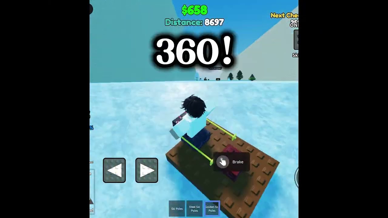 Somersaults in draw and ride a sleigh down a hill roblox