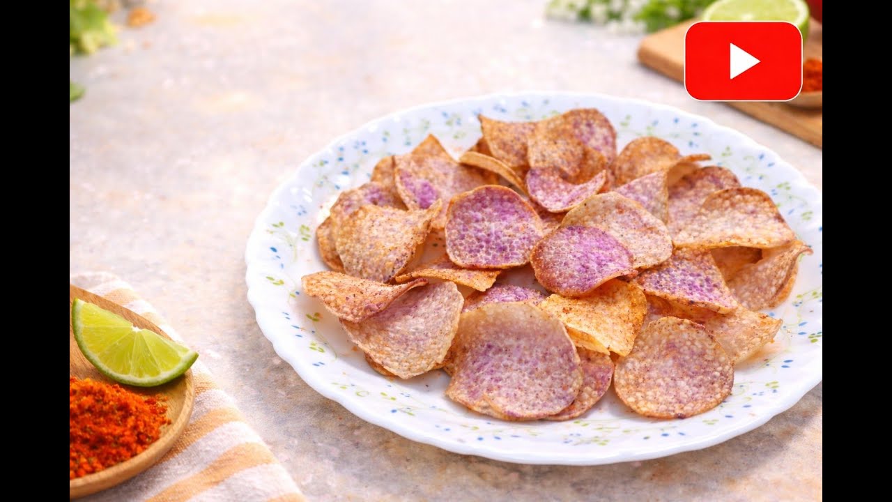 રતાળુ વેફર રેસીપી 😋 | એકદમ કરકરા Gujarati Style Ratadu Wafers👨‍🍳