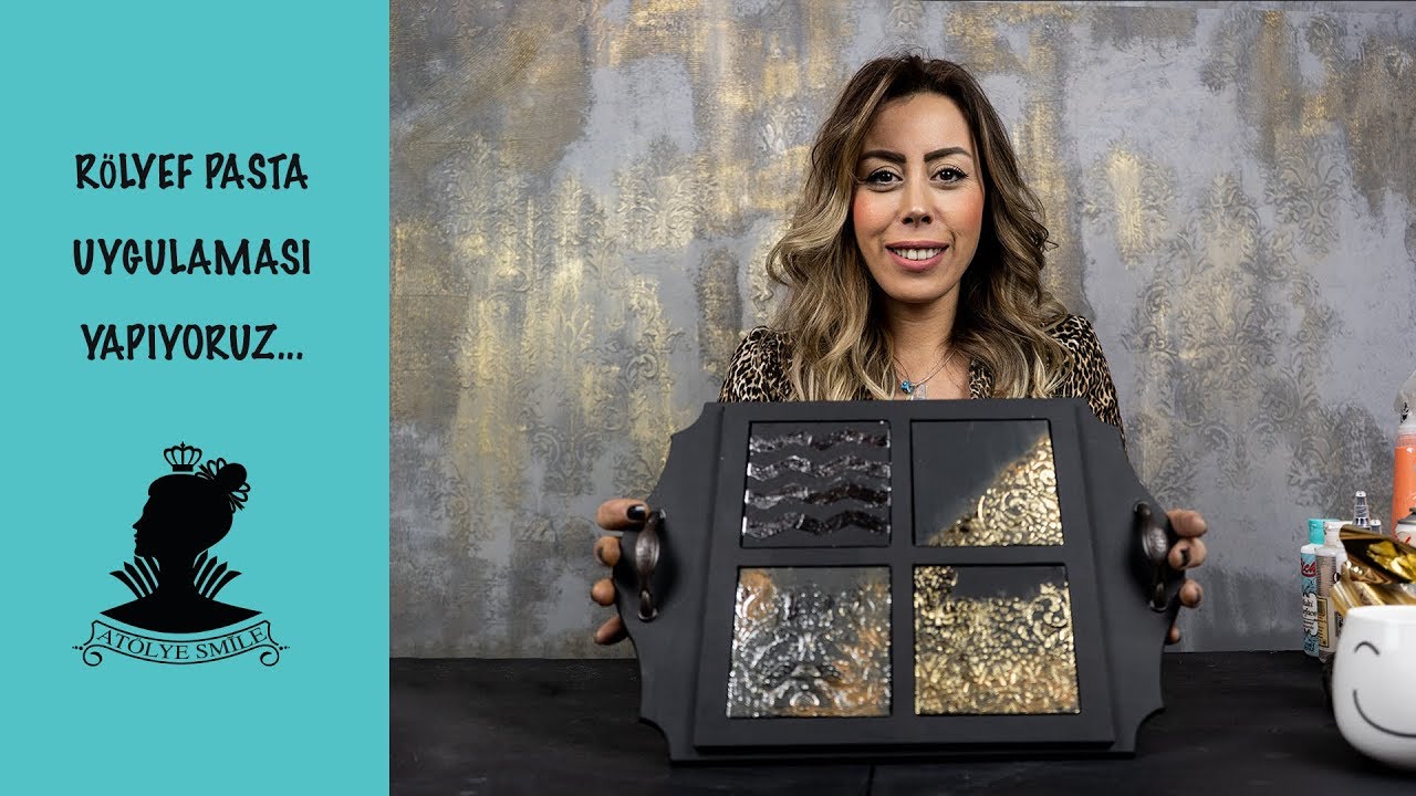 Atölye Smile | Rölyef Pasta Stencil Uygulaması Yapıyoruz  | Ahşap Boyama Uygulamaları