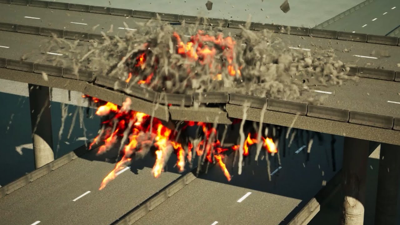Niagara & Chaos Bridge Destruction Realtime VFX in Unreal Engine 5 (Matrix Awakens Inspired)