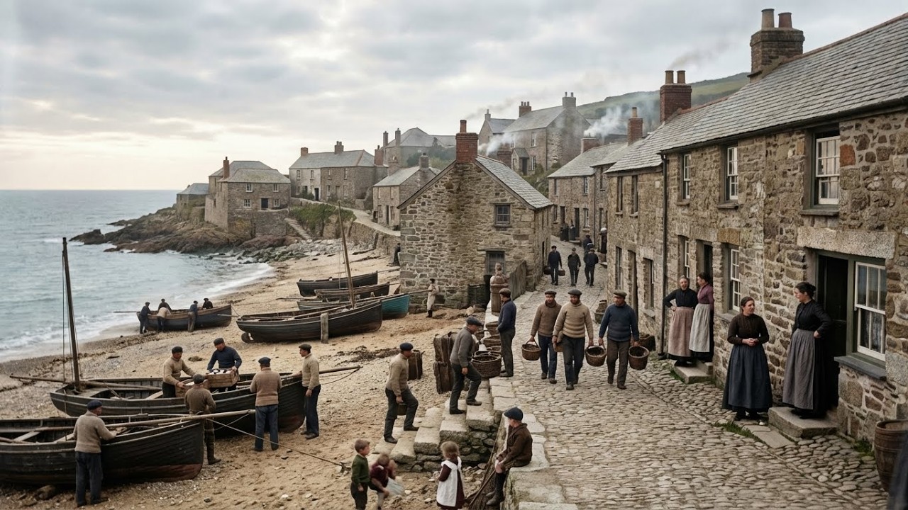 A Morning in a Victorian Fishing Village | Cornwall 1890 – Immersive POV