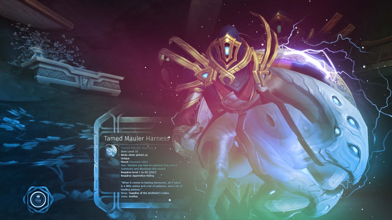 the Tamed Mauler Harness Mount from the Archivist&rsquo;s Codex