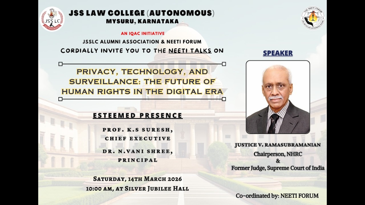NEETI Talk on Privacy, Technology and Surveillance: The Future of Human Rights in the Digital Era