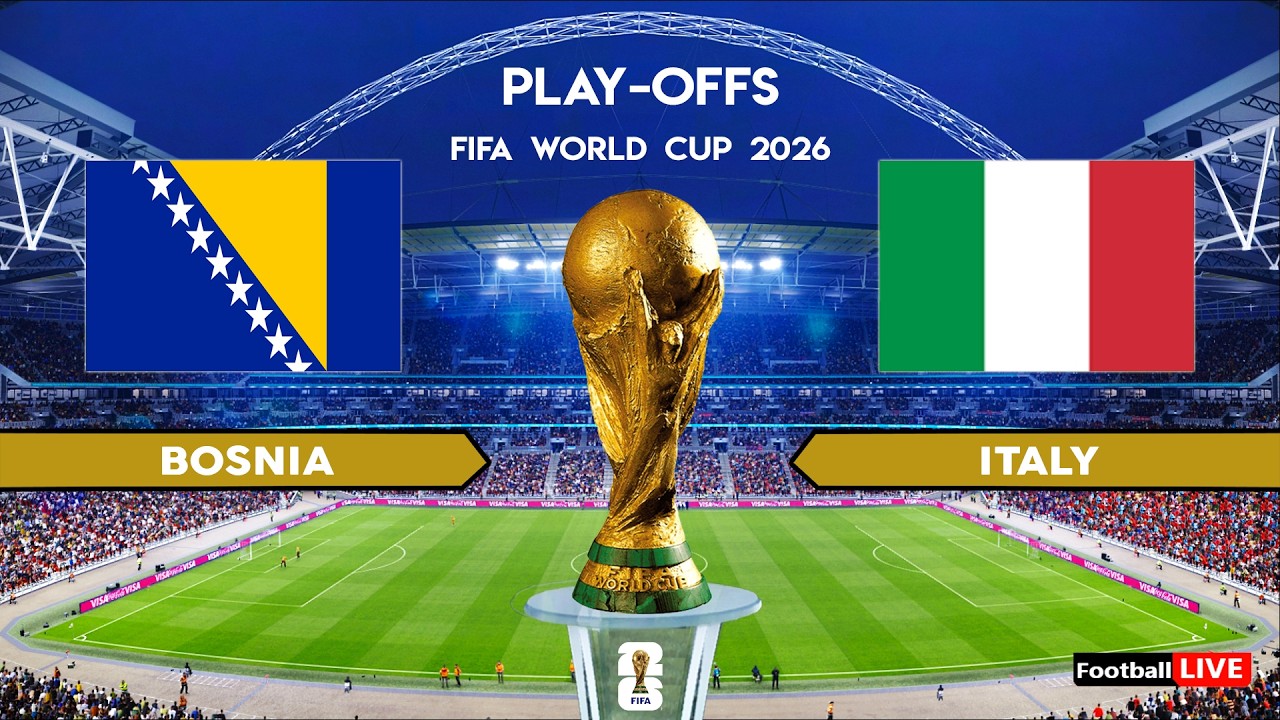 BOSNIA vs ITALY - FIFA World Cup 2026 Qualifiers | Full Match All Goals | Simulation PES