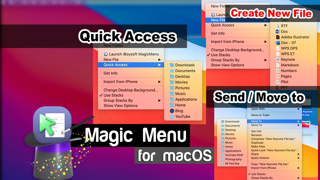Обзор приложения для macOS | iBoysoft MagicMenu Инструмент повышения производительности по щелчку...