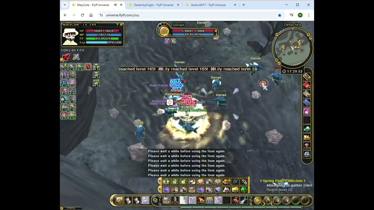 FLYFF UNIVERSE: No Heal No, Prems Series: STR/DEX Knight AOE Grinding @Dorians
