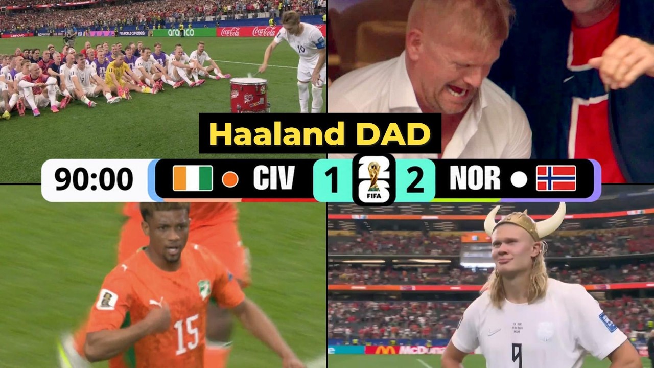 Haaland's Dad GOES WILD as Erling Haaland Scores Last-Gasp Winner vs C&ocirc;te d'Ivoire!