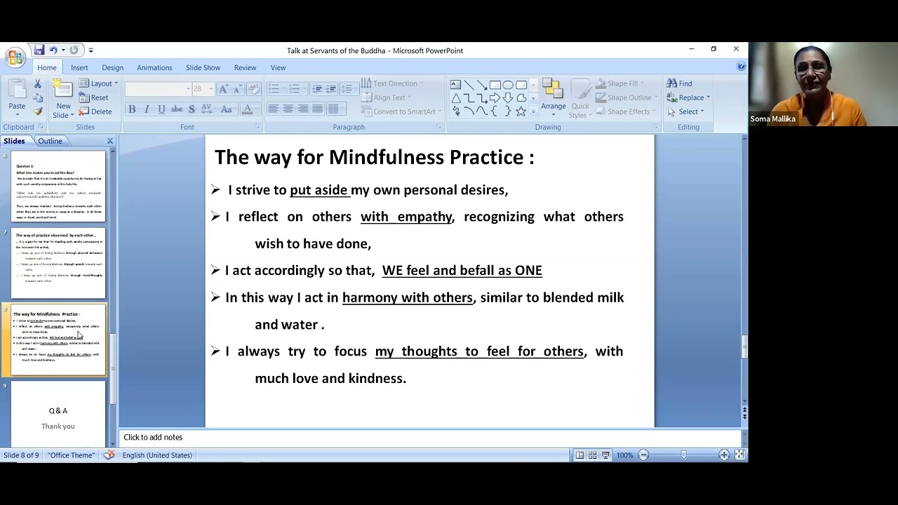 Living in Perfect Harmony - Cula Gosinga Sutta; MN 31 Dr. Mallika Karunaratna (Pl see Description)