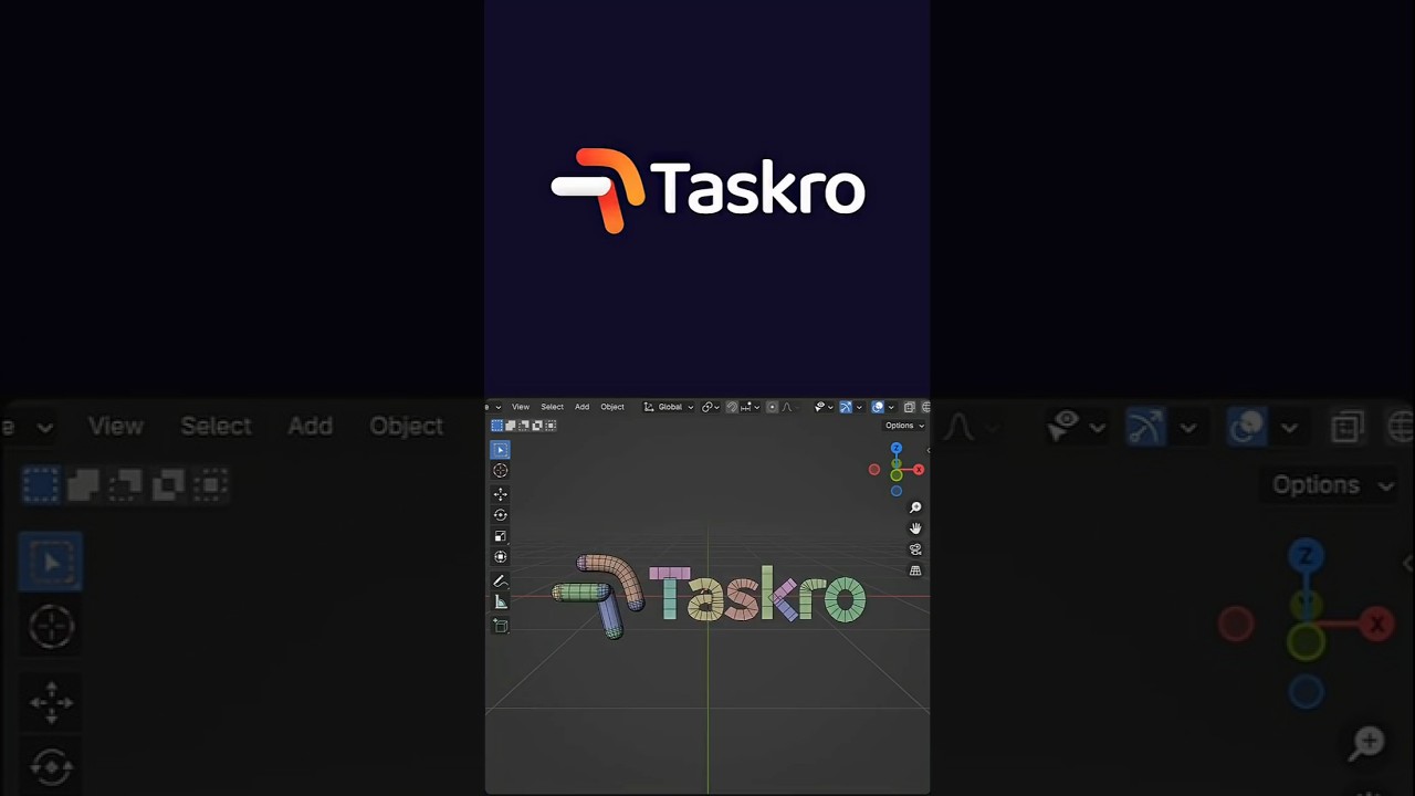 #logo #animation I did in #blender for Taskro, a collaborative task management app.