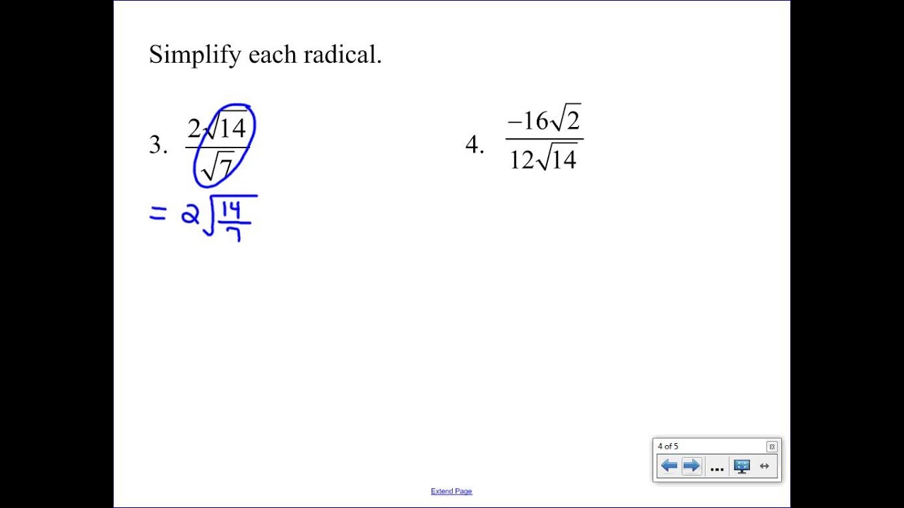 Dividing Radicals