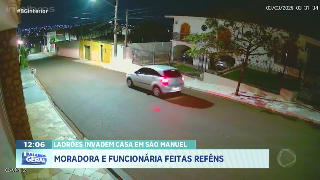 Ladrões invadem casa em São Manuel: moradora e funcionária feita de reféns