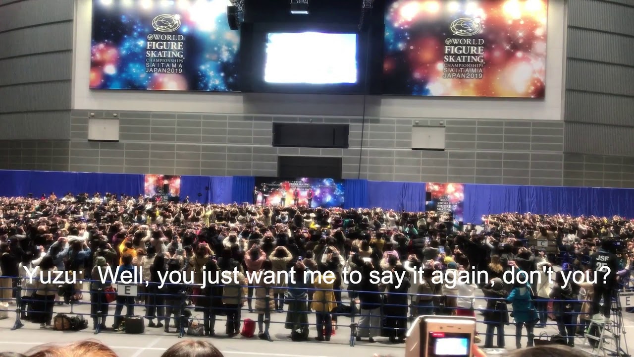 2019 World Championships - Small Medals Ceremony - Yuzuru Hanyu Interview with English Subtitles
