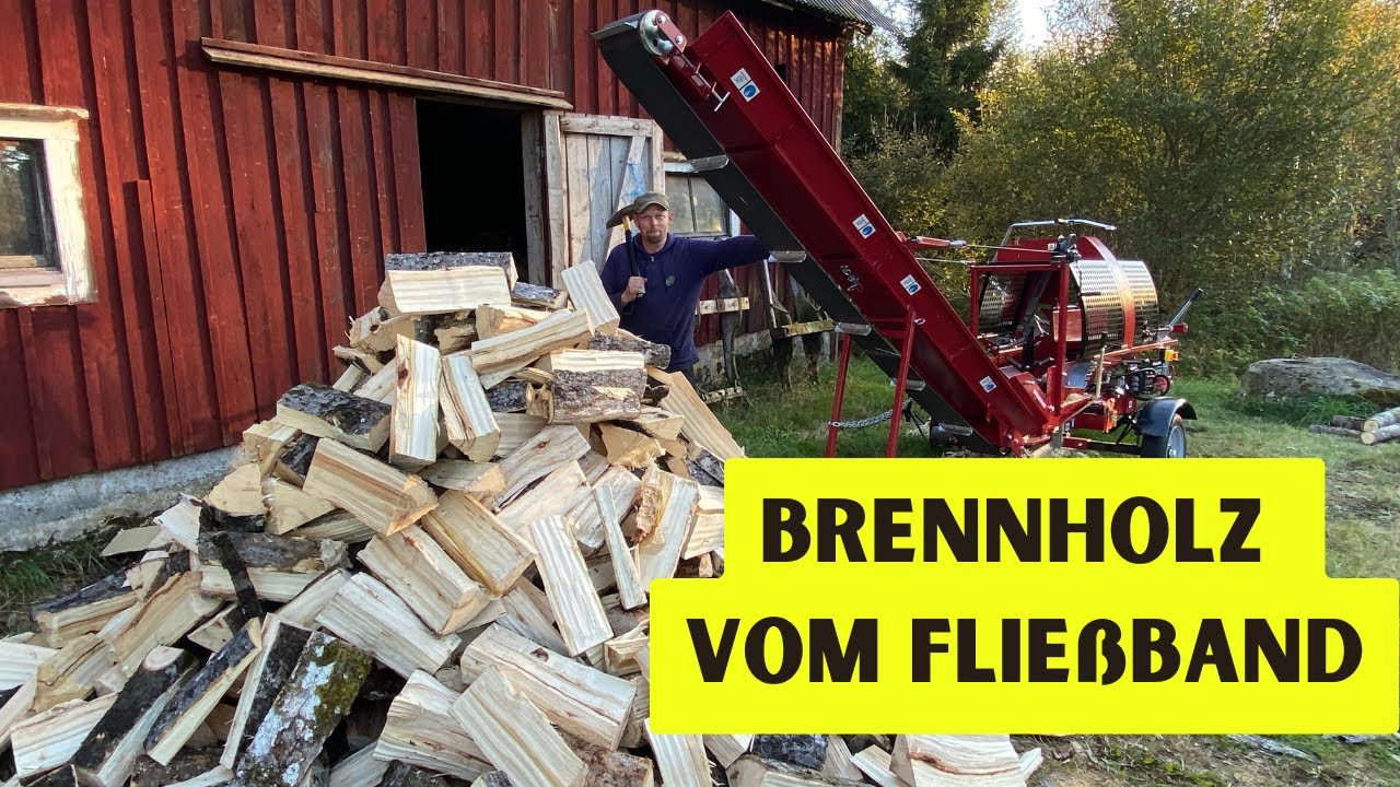 Brennholz vom Fließband - Feuerholz fast wie von selbst mit dem Sägespalter von Brugger SA-38