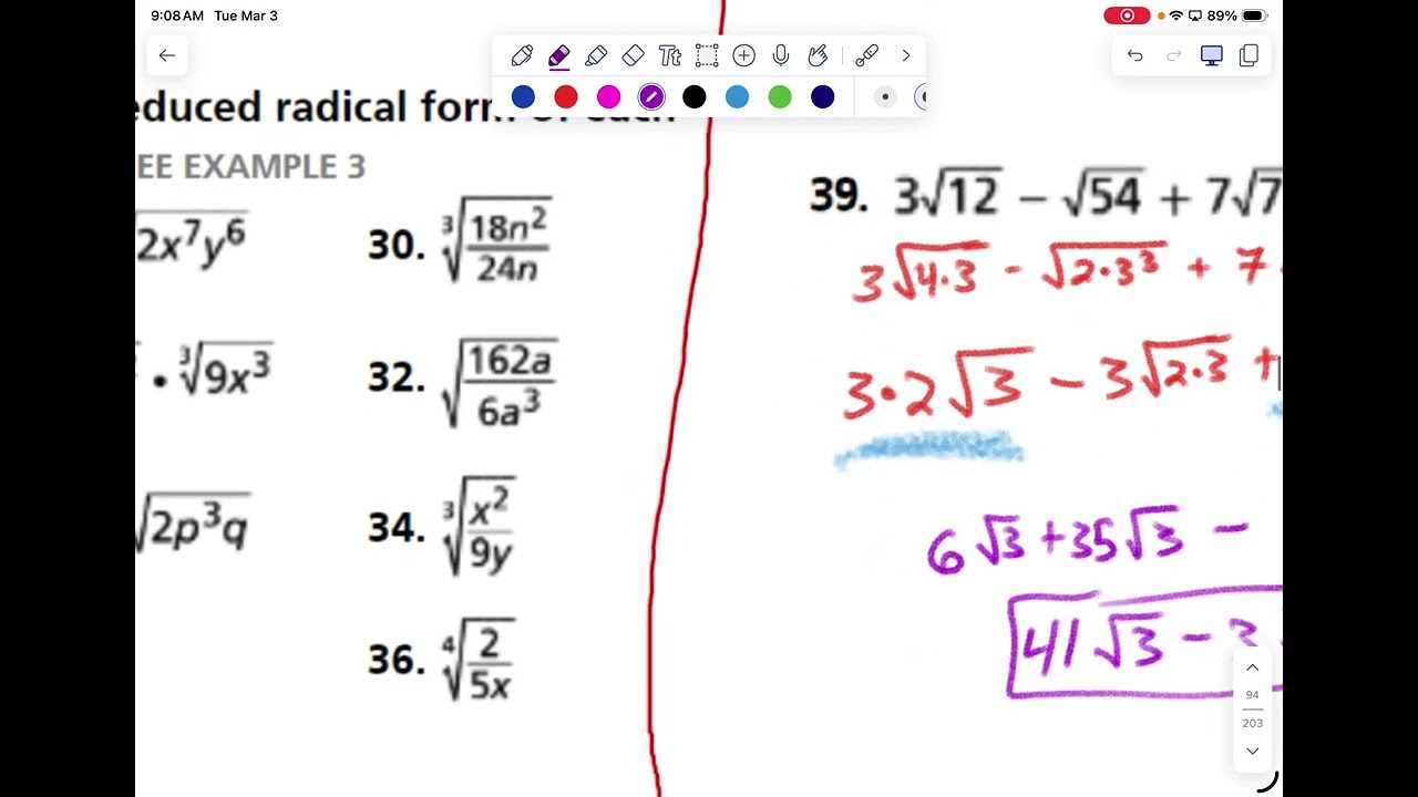 3,3 A2 Rationalizing radical denominators