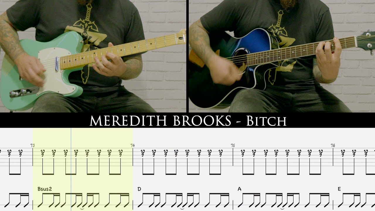 MEREDITH BROOKS - Bitch [GUITAR COVER + TAB]