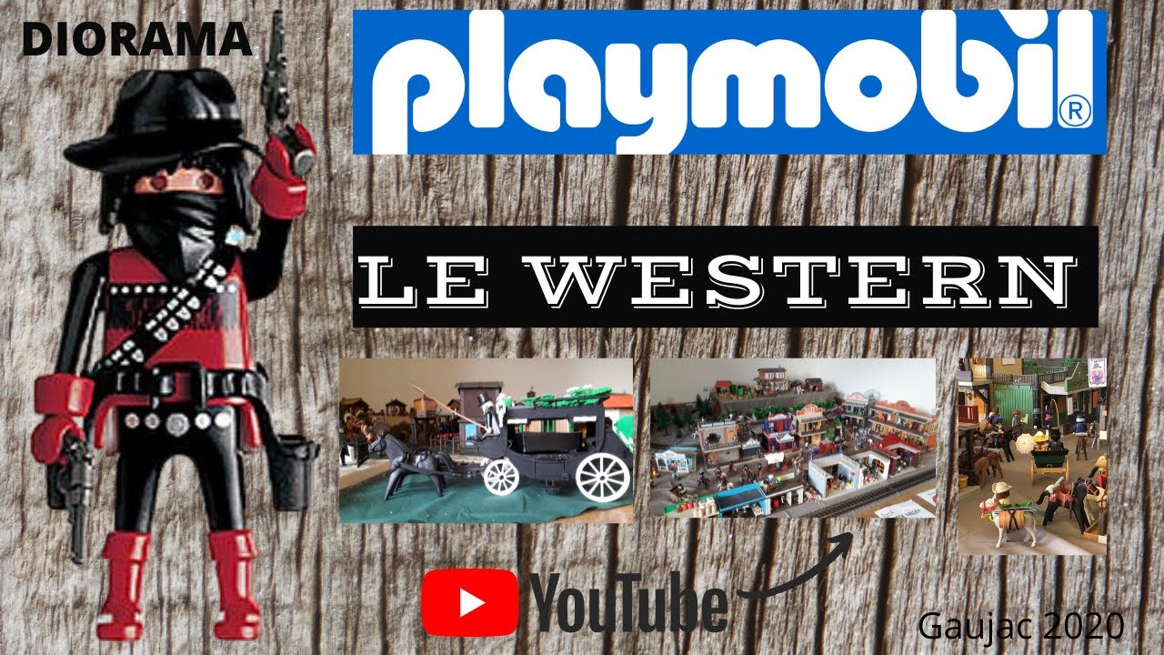 Playmobil western, farwest, cowboy, indien, diorama, train