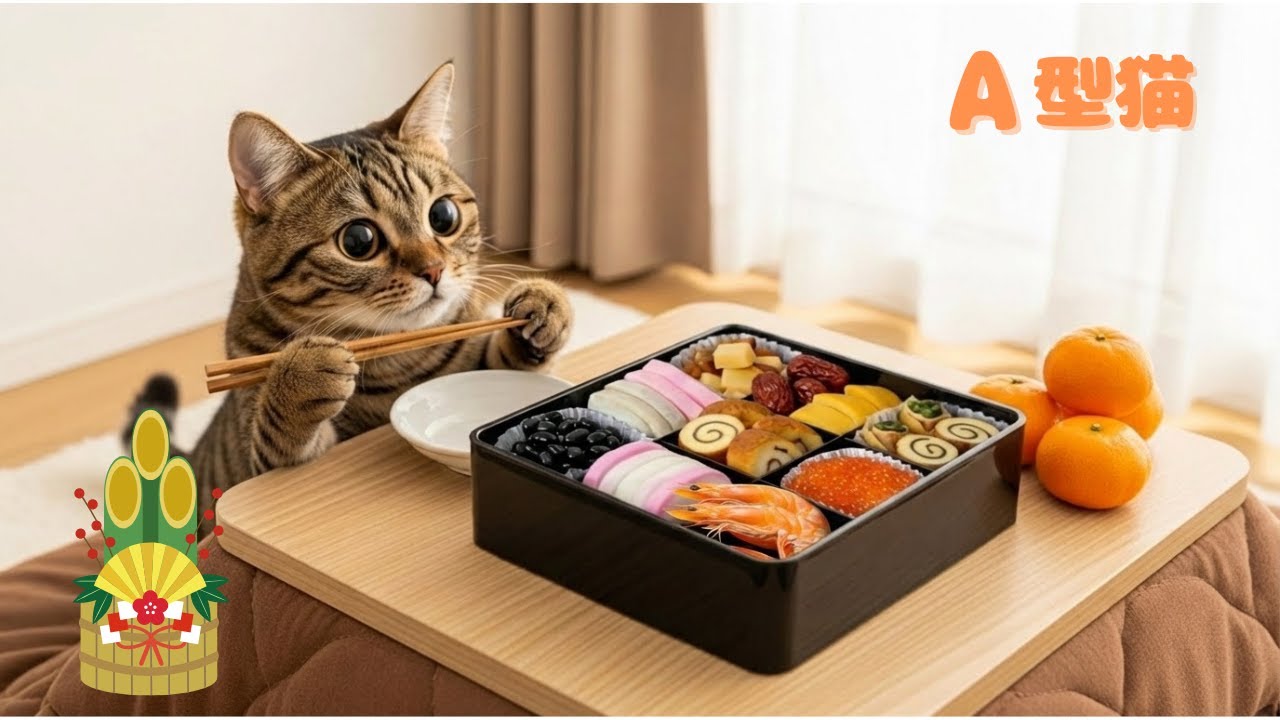【猫の血液型別】おせちの違いが想像以上だった😸
