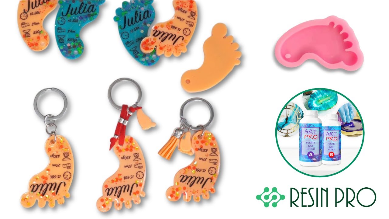 Llaveros para nacimientos de bebes  personalizados con resina Resin pro