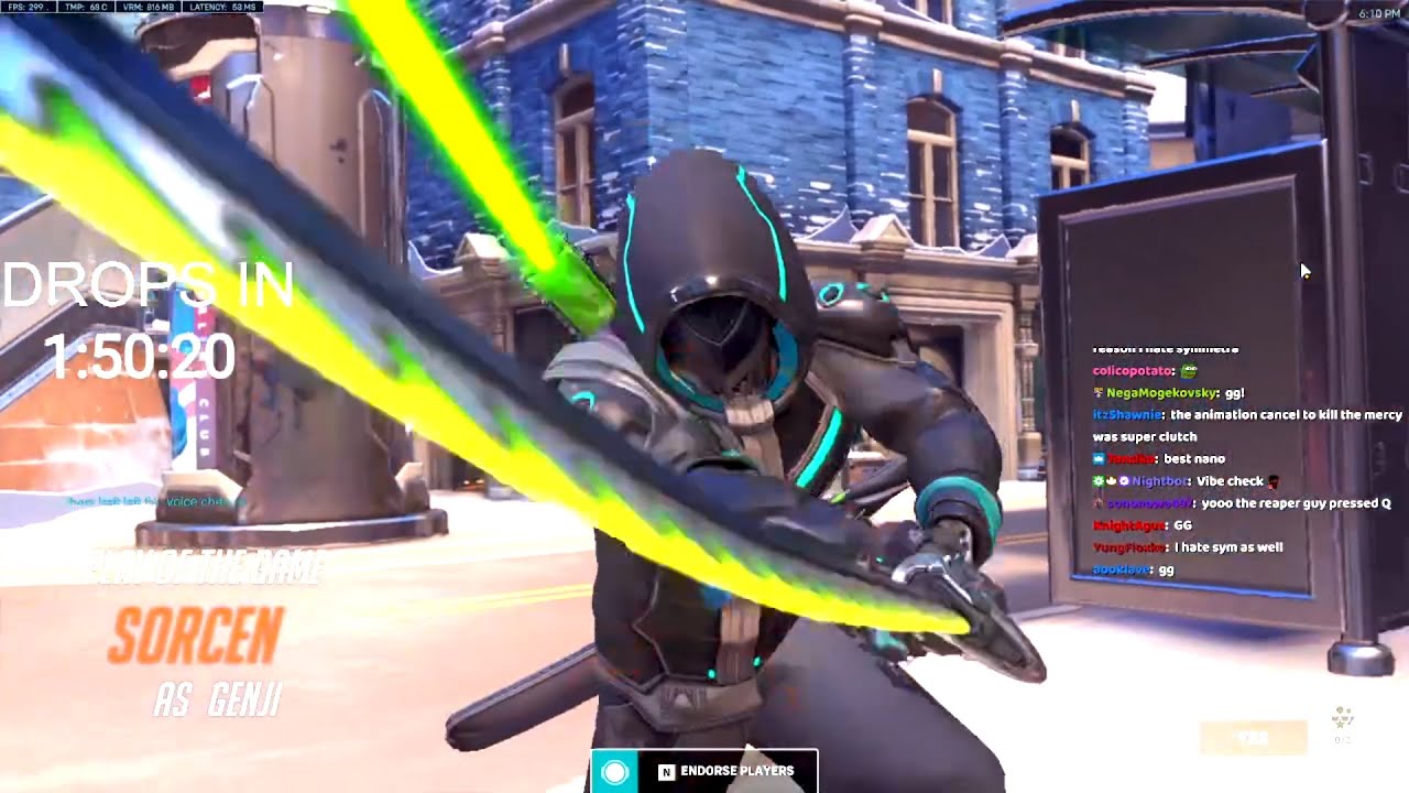 NECROS OP GENJI ONE TRICK! POTG! [ OVERWATCH 2 SEASON 2 TOP 500 ]