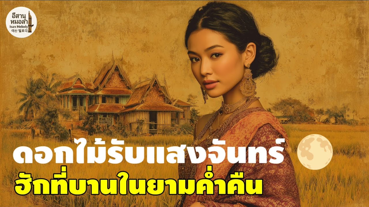 ดอกไม้รับแสงจันทร์ |เพลงลูกทุ่งอีสานซึ้งๆ ผู้หญิงร้อง ฮักเงียบใต้แสงเดือน | Isan Melody#LukThungIsan