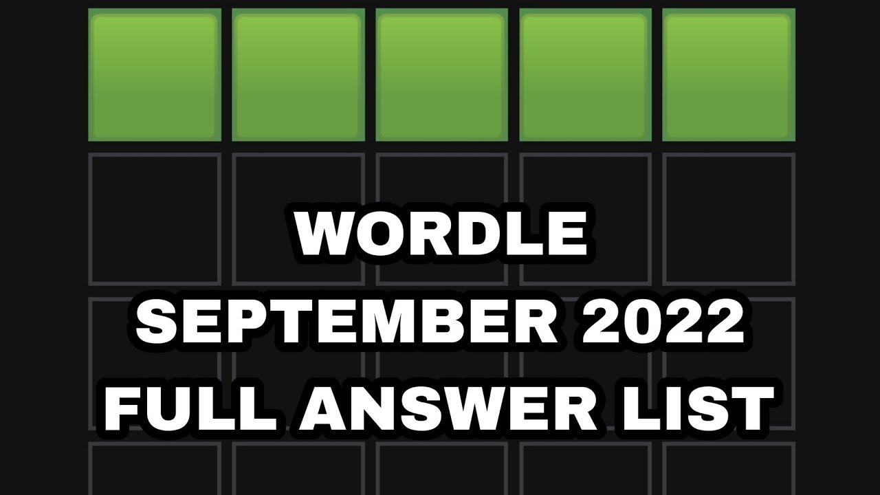 Wordle September Full Answer List | Wisdom Frost Gaming