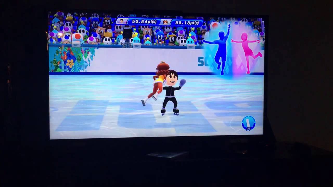 Mario & Sonic at the Sochi 2014 Olympic Winter Games Figure Skating Pairs Team (Mii & Daisy)