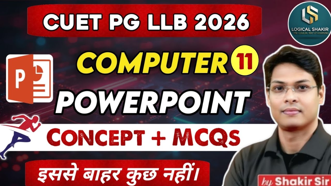 CUET PG LLB 2026 | Computer PowerPoint Concepts MCQ | Complete PPT MCQ | Shakir Sir #cuetpgllb2025