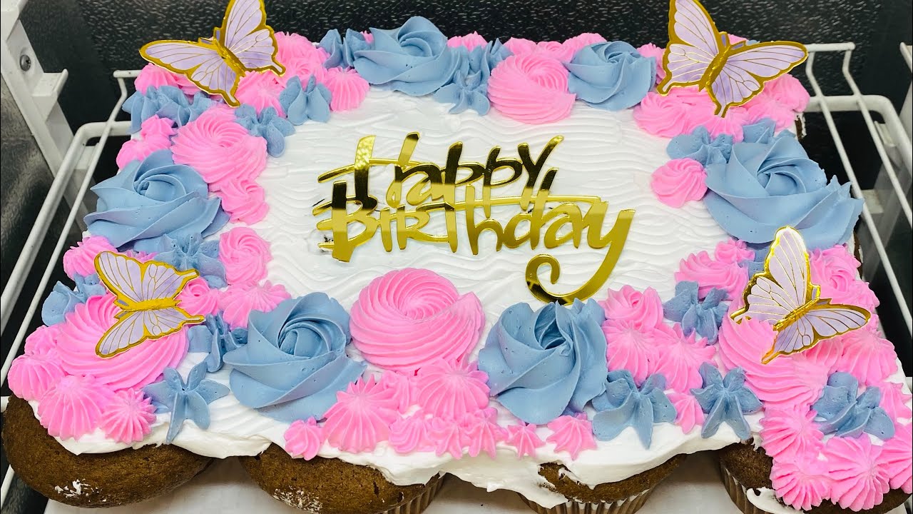Making cupcake sheet cake// Birthday sheet cake // pull apart cupcake cake