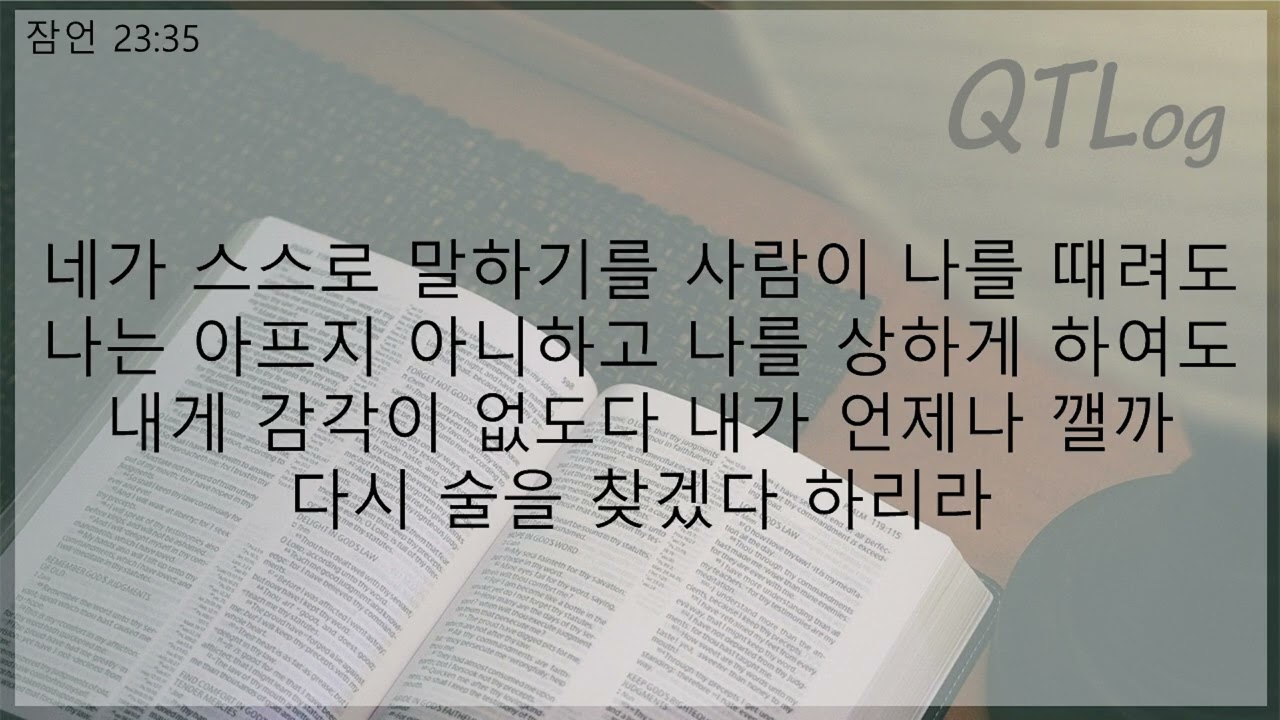 [QTLog]잠언 23장 35절