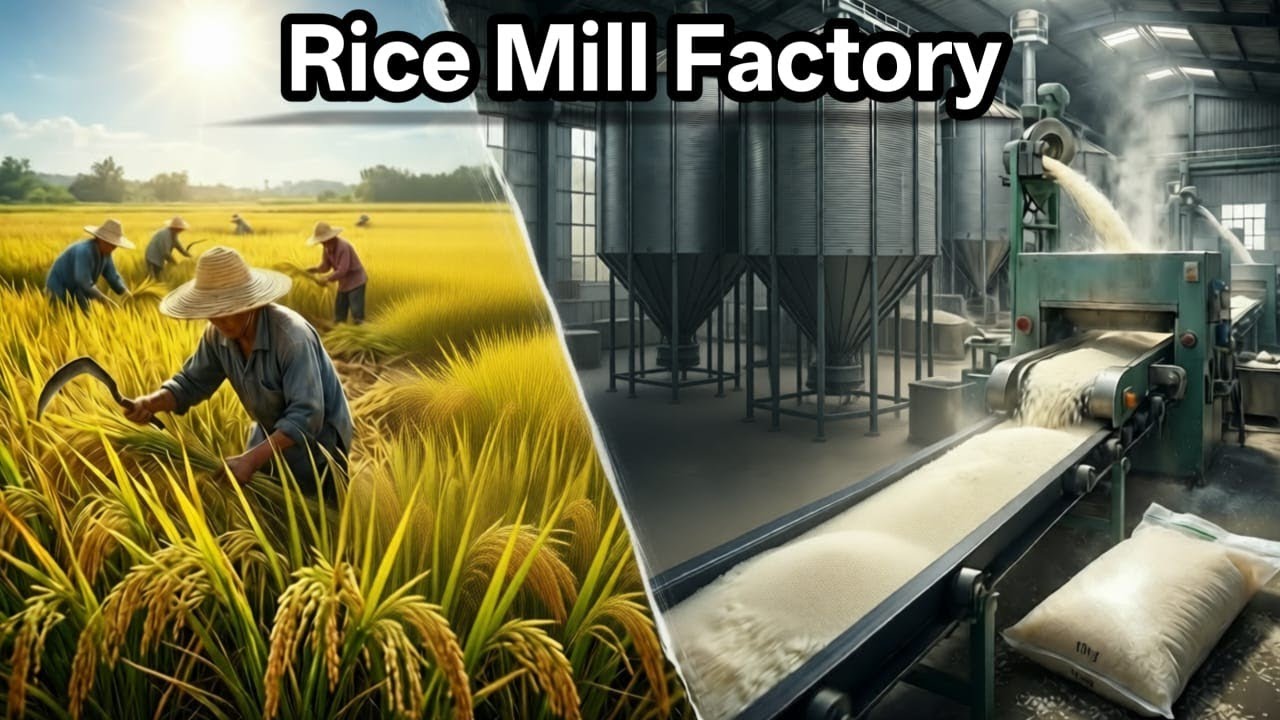 Rice Mill Factory Process | Paddy Harvesting to Polished Rice Bags
