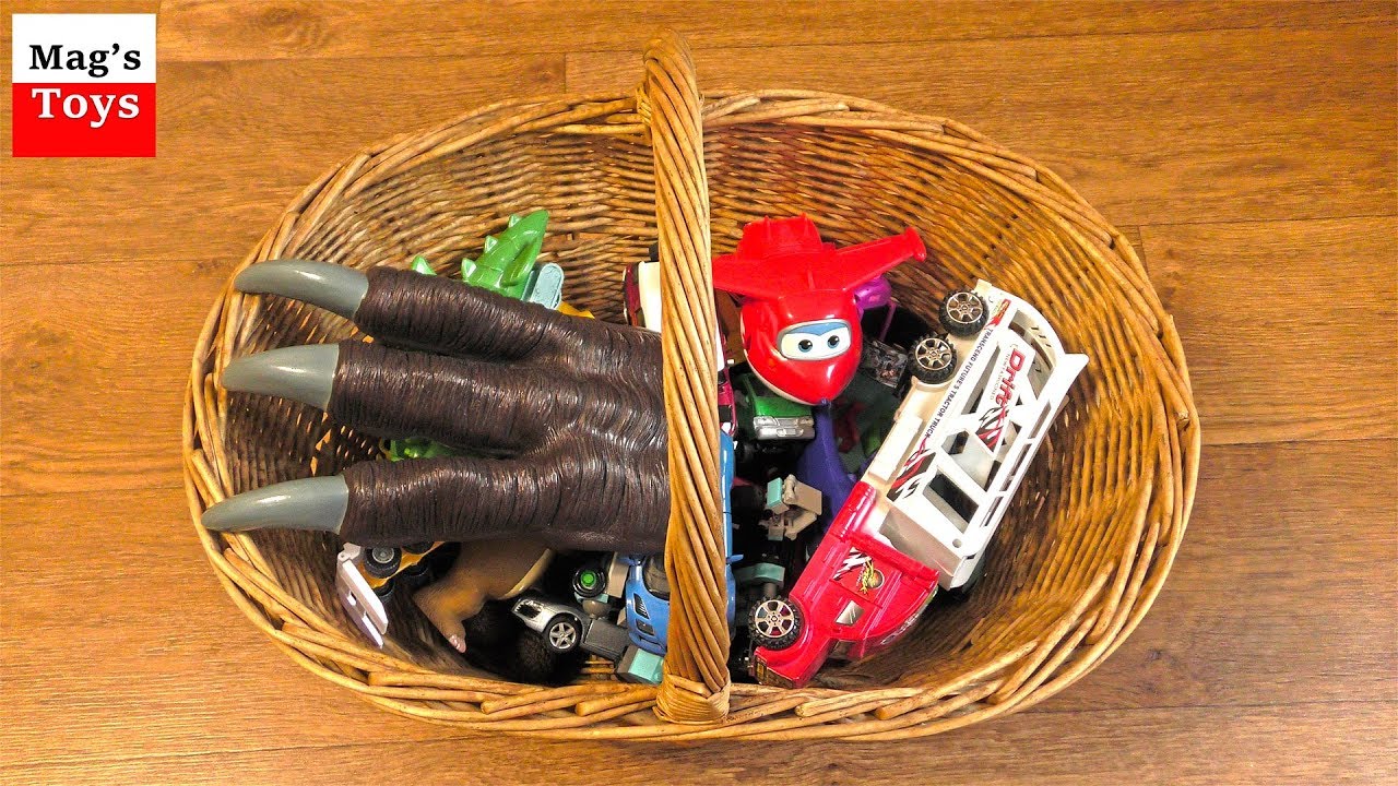 Toys in the Basket: Cars, Trucks, PJ Masks, Jett and more...