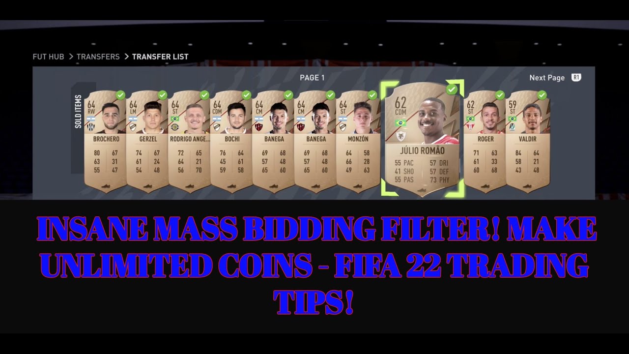 FIFA 22 TRADING TIPS - INSANE MASS BIDDING FILTER! MAKE UNLIMITED COINS - FIFA 22 TRADING TIPS!