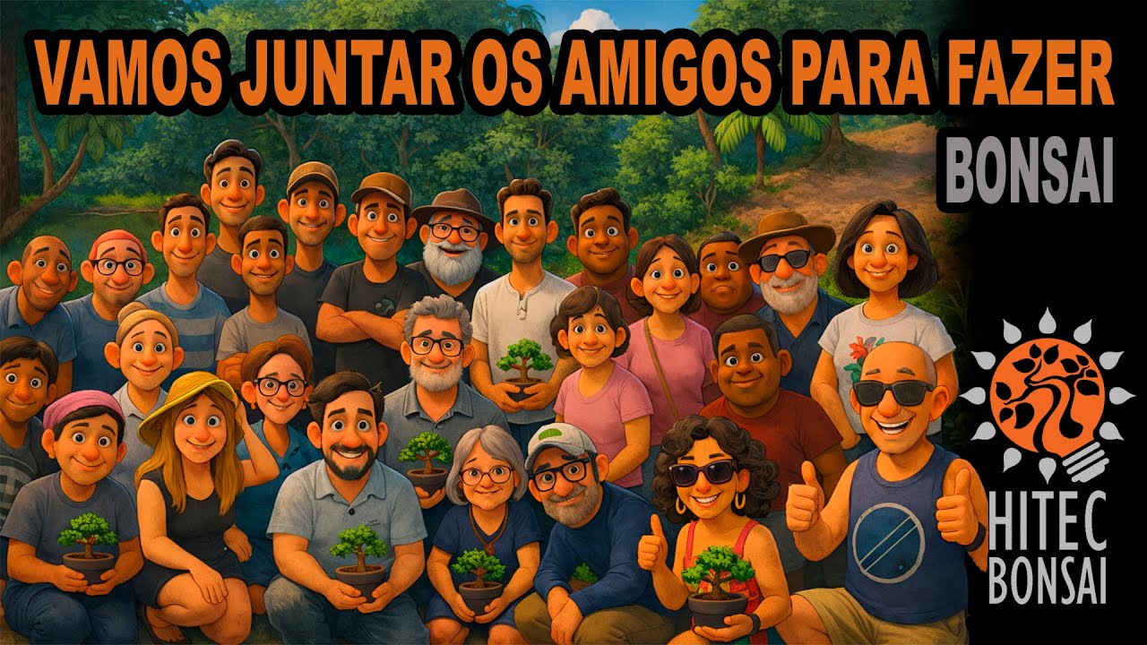 Fazer bonsai sozinho é bom, mas com os amigos é muito melhor.