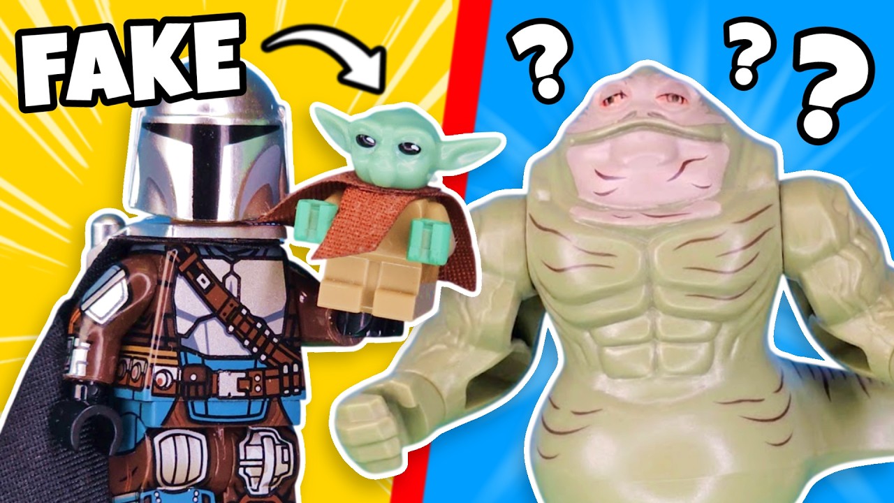 Распаковка ФЕЙКОВЫХ LEGO минифигурок Мандалорца и Грогу...