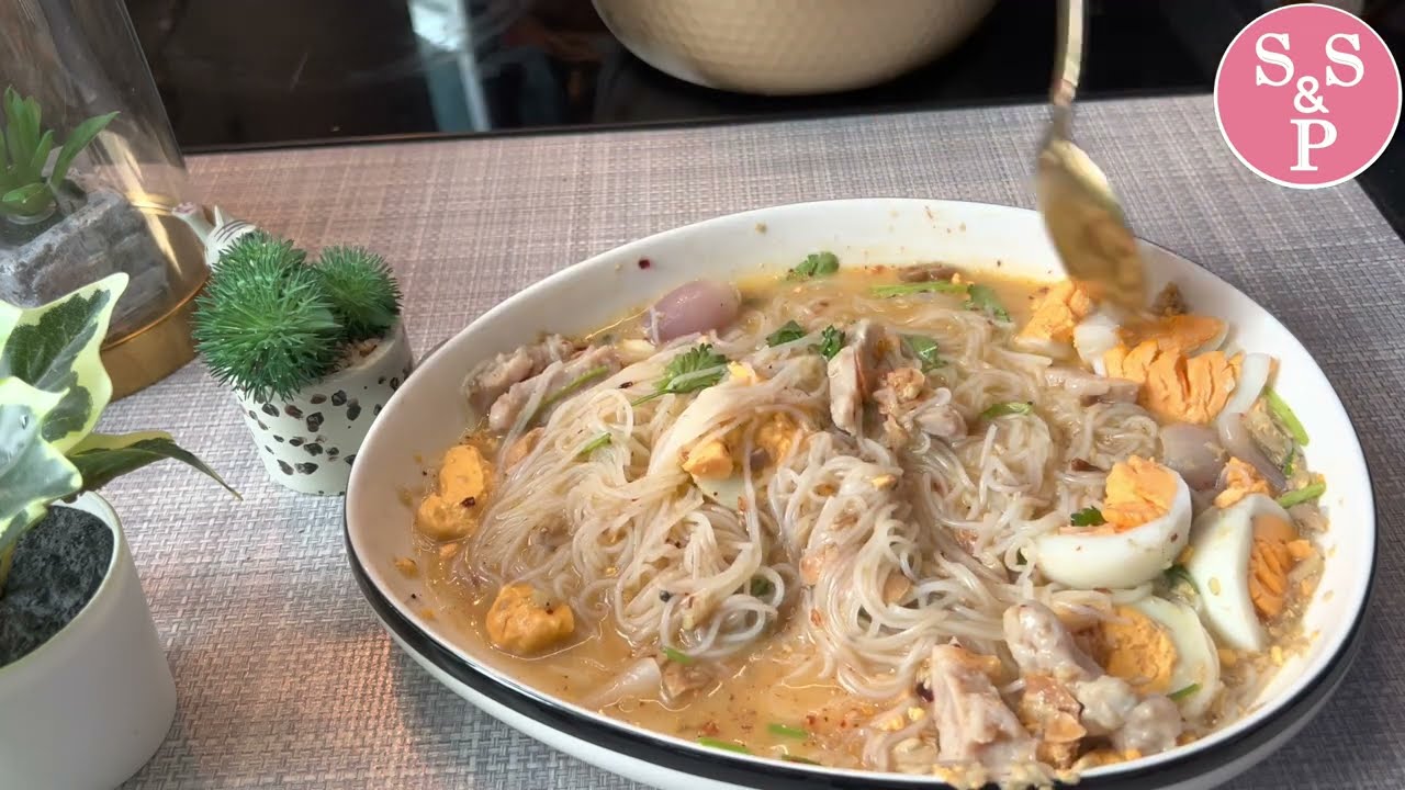 ဆီ မသတ် ဘဲ ချက်သောမုန့်ဟင်းခါး ငပျင်းချက် Easy way to make Mohinga