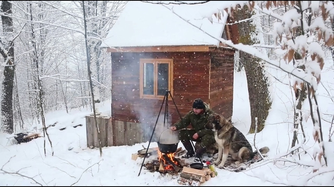 I Quit My Job to Build a 2-Story Off-Grid Cabin in the Snowy Woods (Solo Build)