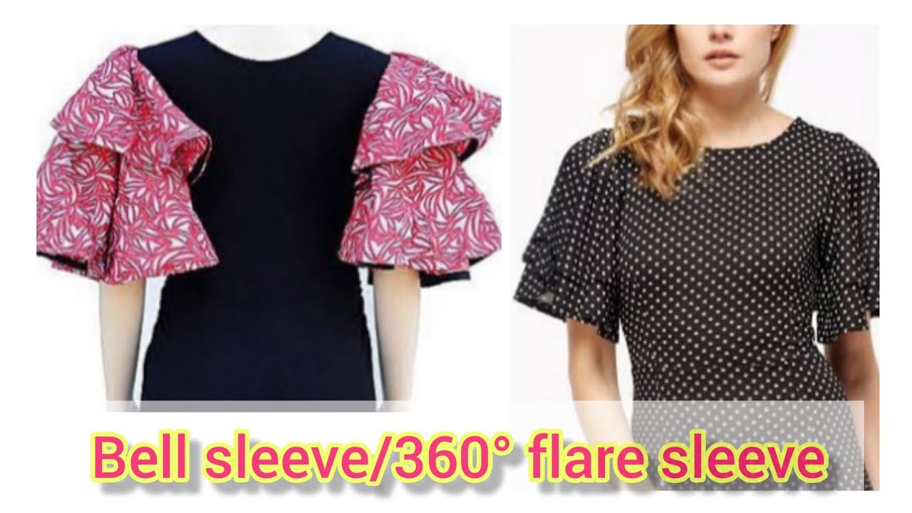 How to cut 360° Flare Sleeves | Double Layer Bell Sleeve |Beautiful Butterfly Sleeve