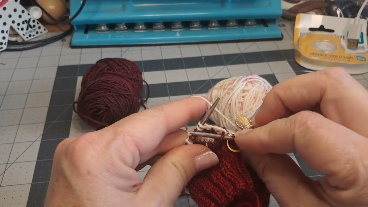 Grab a cuppa knit & chat knitting my colorwork socks.