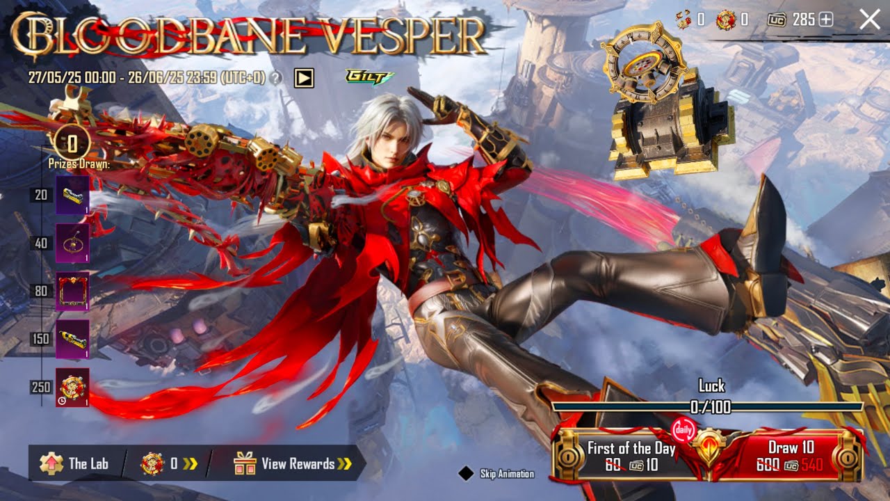 Bloodbane Vesper Lucky Spin & Rewards In PUBG Mobile