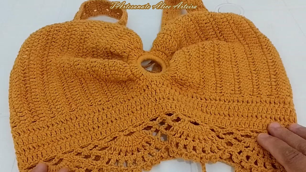 TOP CROPPED DE CROCHÊ