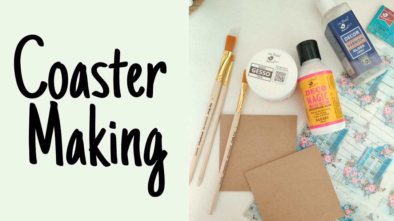 MDF Coaster Painting | How To Paint Coasters | DIY Decoupage Coasters | Kashmira Art