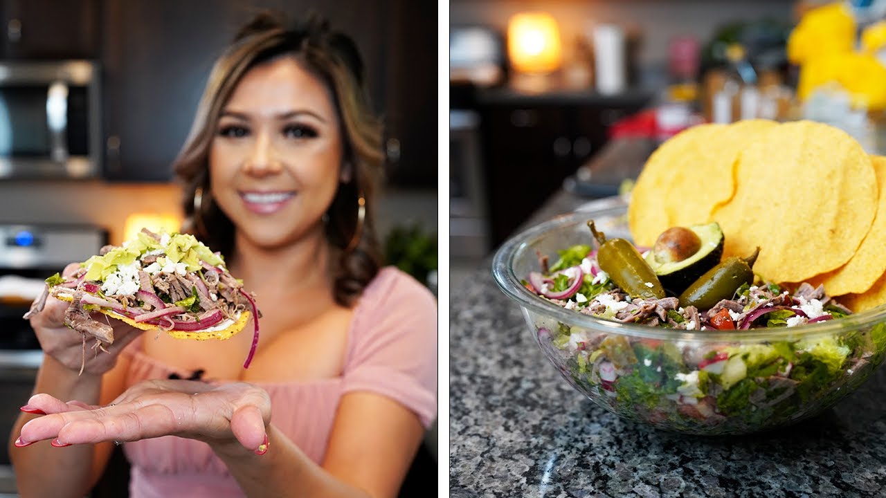 How To Make TOSTADAS DE SALPIC&Oacute;N | MEXICAN SHREDDED BEEF SALAD