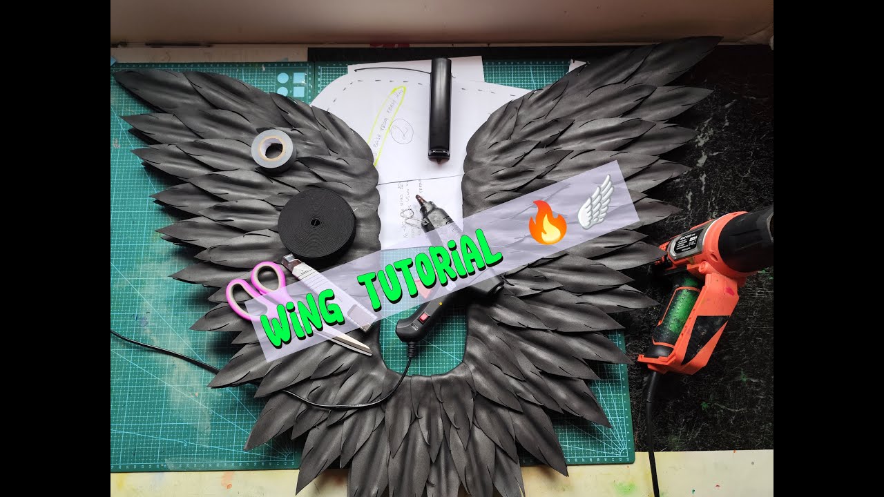 Black Angel Wings Tutorial - Link for templates in description