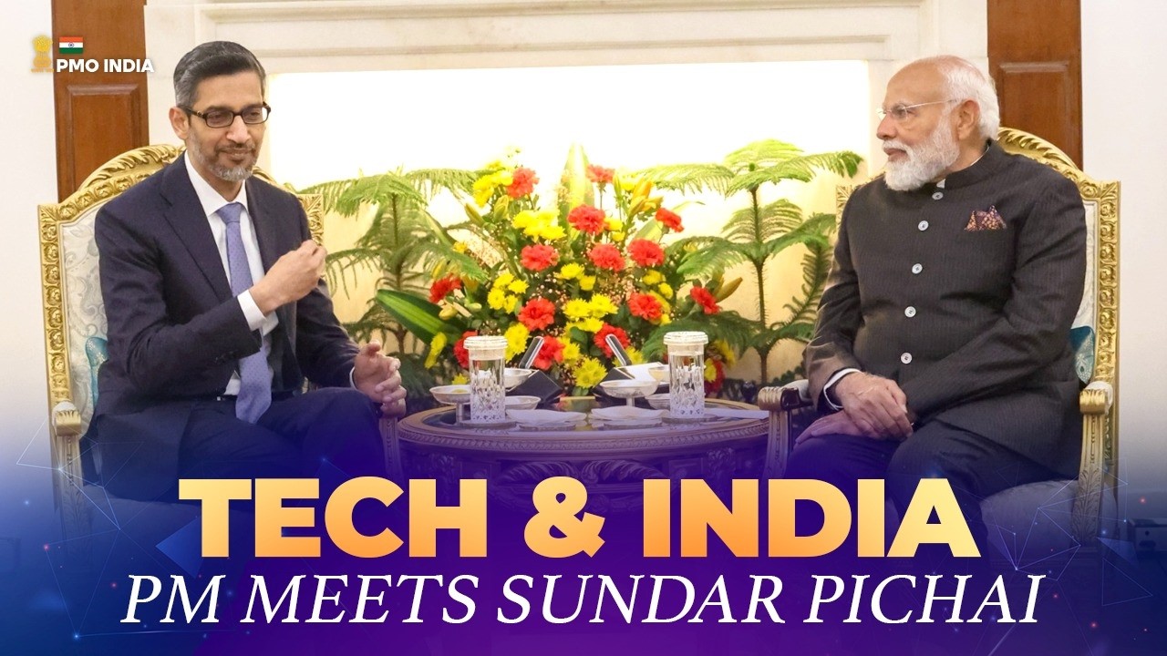 PM Modi meets Sundar Pichai, CEO of Google in New Delhi