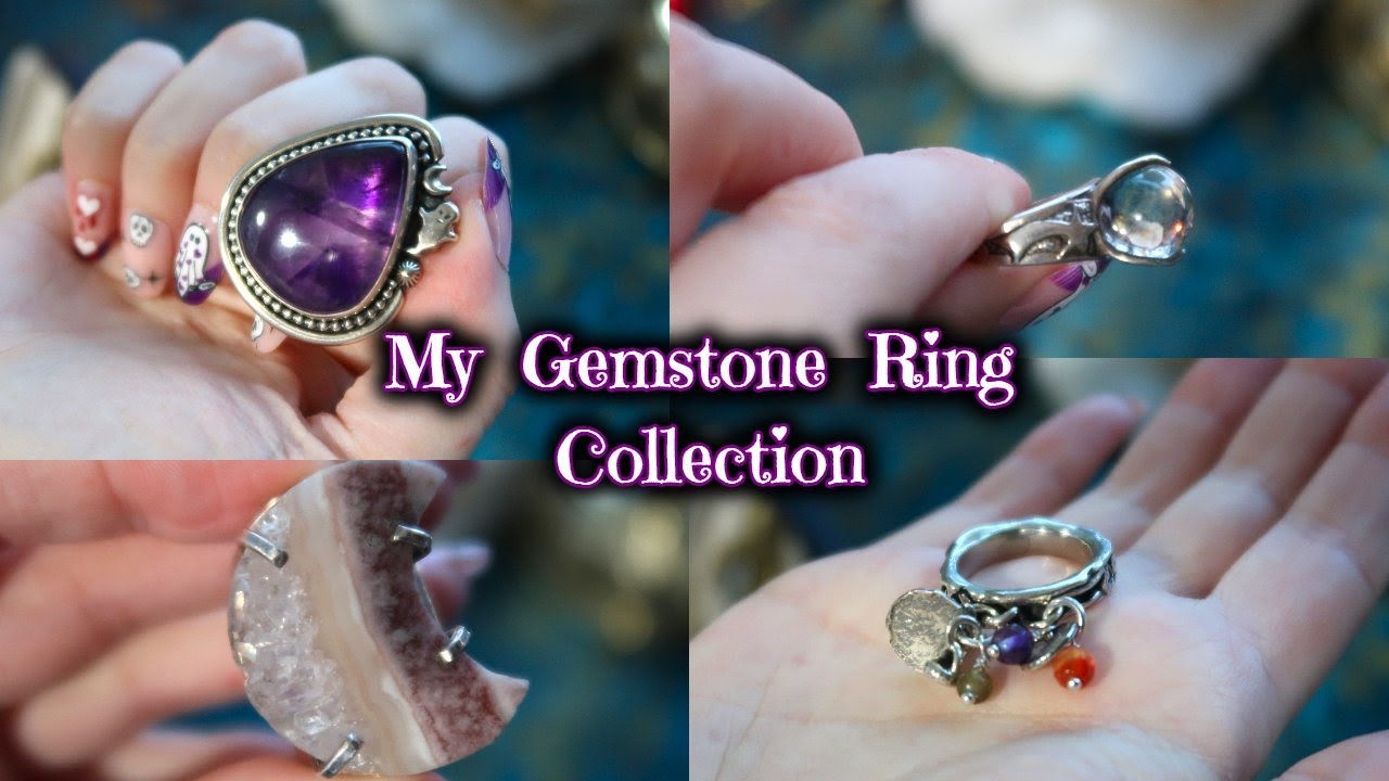 My Gemstone Ring Collection 💎 Crystal Jewellery
