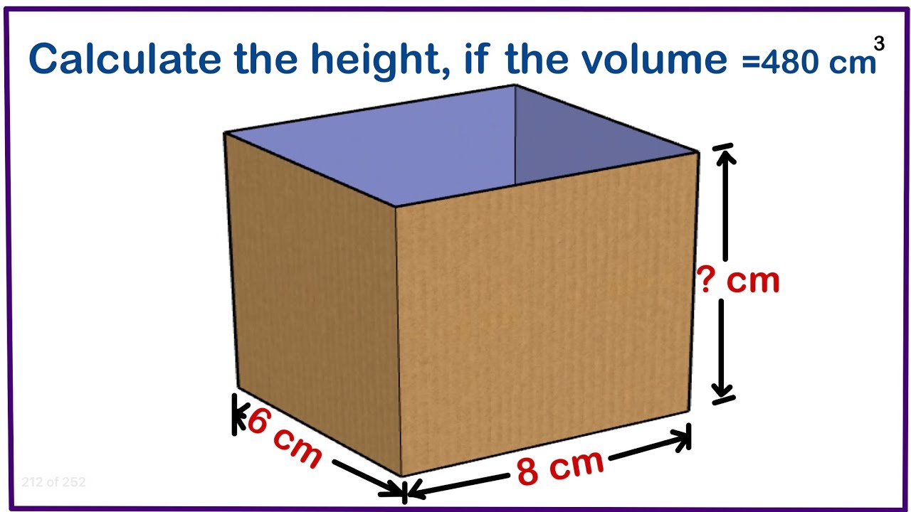 Height of a cuboid given volume