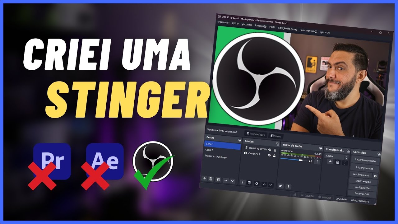 ➡️Criei uma TRANSIÇÃO STINGER ANIMADA 100% no OBS [Sem usar Editores de Vídeo] GRÁTIS✅