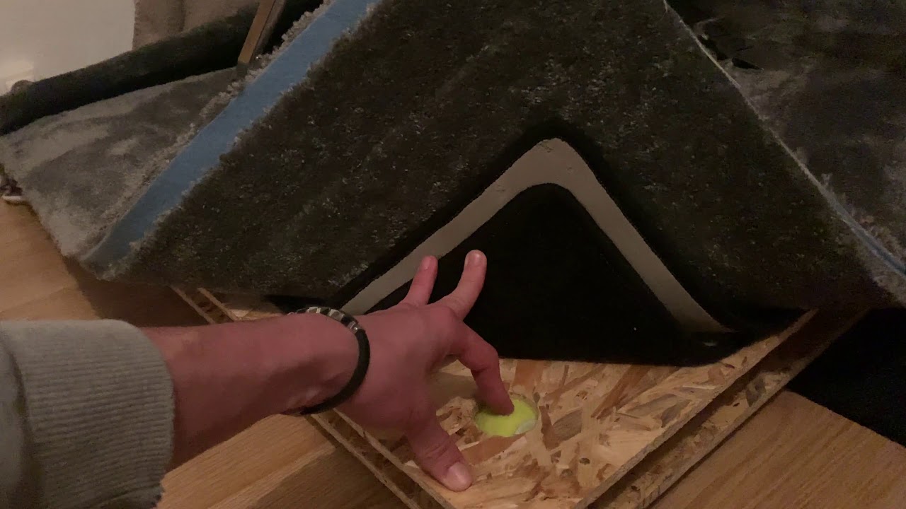 Présentation de l'estrade de découplage pour ma batterie, à base de balle de tennis