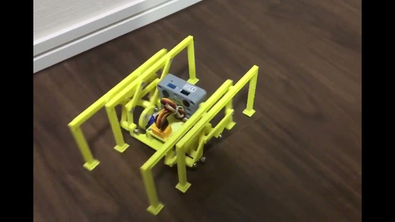 Chebyshev Linkage Walking Robot with M5 Stack (Ver. 1); side view